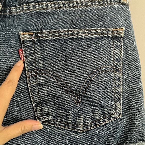 Vintage Levi’s 751 Denim Jean Cutoff Shorts - 31", medium wash - Picture 5 of 7